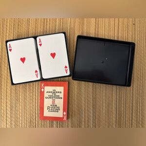 Complete rare double deck KEM plastic playing cards in box w/ instructions 1935